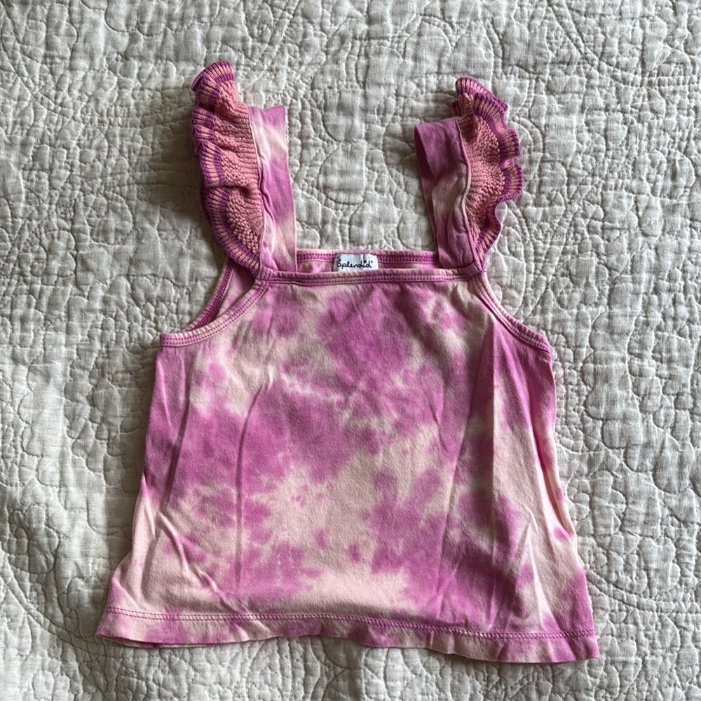 SPLENDID Girls Dreamy Tie Dye Ruffle Tank Size 6
